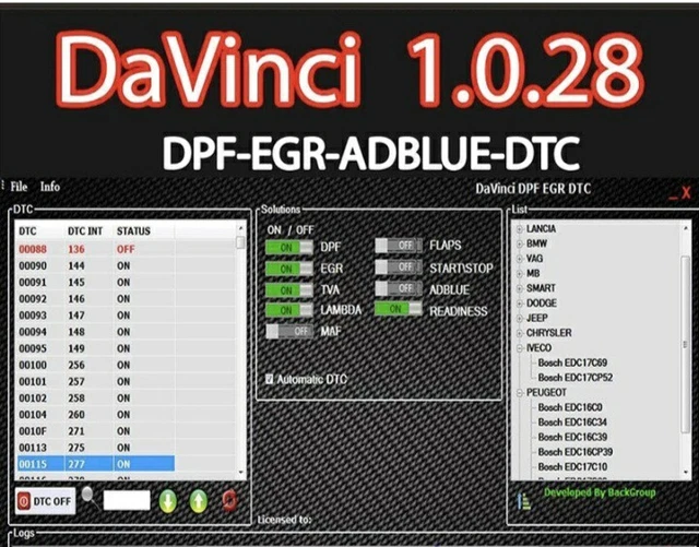 DAVINCI Deluxe Suppression Adblue Fap Egr Dtc Off full version illimité 2025 !!! main image 1