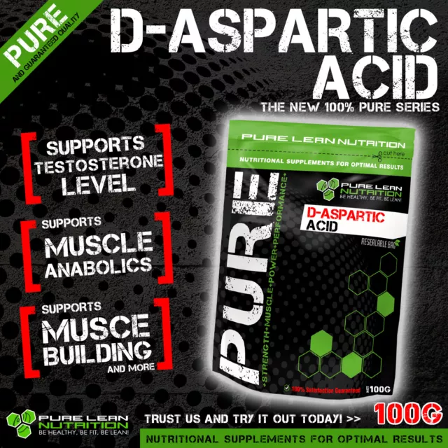 100% D-Aspartic Acid Daa Pure Lean Nutrition Testosterone Booster Pct