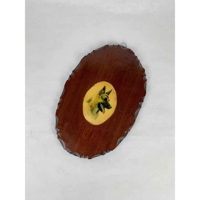Vintage 1970s German Shepherd Resin Wall Art Plaque - Retro Home Decor