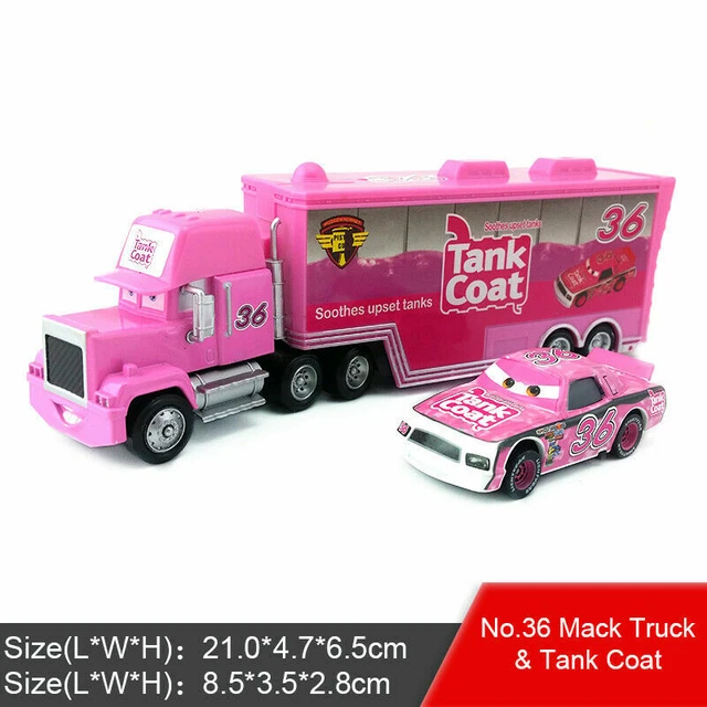 Mattel Disney Pixar Cars No.36 Reb Meeker Mack Truck & Car 1:55 Diecast Toys Car