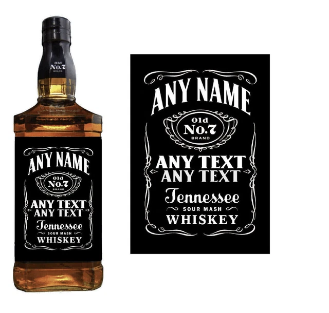 PERSONALISED JACK DANIELS Bottle Label/Sticker Precut Just Peel & Stick £2.99 PicClick UK