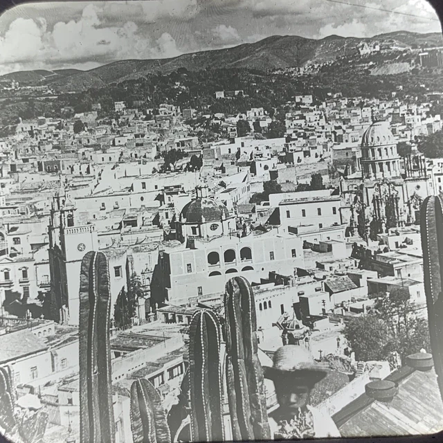 Vtg Magic Lantern Glass Slide Photo Keystone Silver City Guanajuato Mexico
