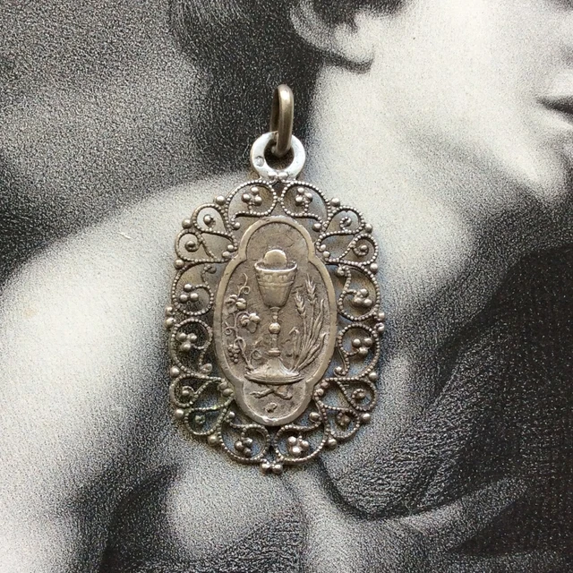Médaille Pendentif Religieux En Argent - Réf. 03571J - Occasion - Bijou De Dévotion Ou Collection