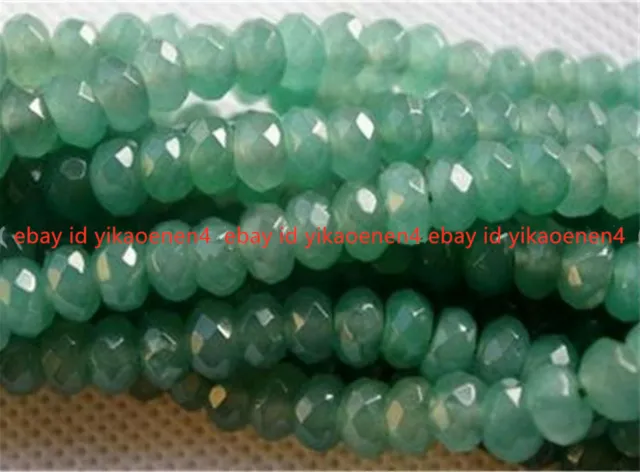 Natural 5x8mm Faceted Green Emerald Gemstone Abacus Rondelle Loose Beads 15'' AA