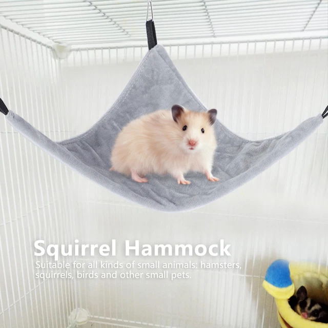 Small Pet Hammock Hanging Bed For Squirrel Hamster Sugar Glider Guinea Pig(gray)