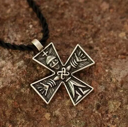 Byzantine Viking Warrior Cross Silver Medieval Christian Pendant Jewelry