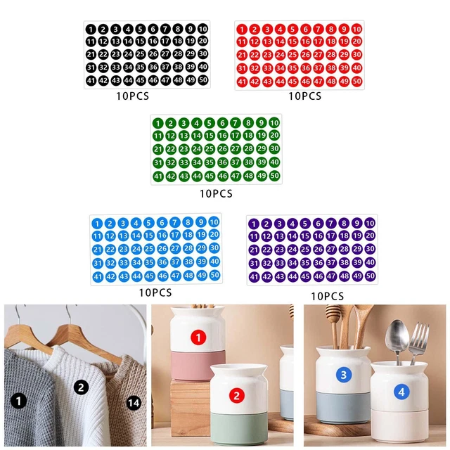 864 Pcs Gommettes Autocollantes Rondes, 20mm Couleur Codage Étiquettes