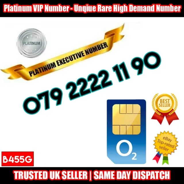 Scheda SIM numero VIP UK - 079 2222 11 90 - numero facile da ricordare B455G