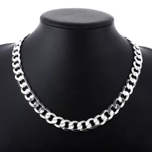 Italian Style Heavy Solid 925 Silver Sterling Curb Chain For Men Women Boys Girl 3