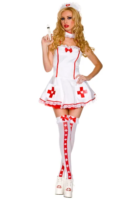 Sexy Adult Halloween Nurse of Hearts Costume Outfit