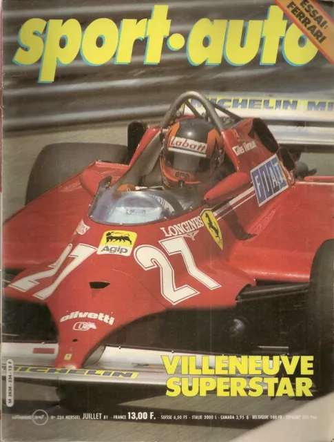Sport Auto 234 1981 24H Du Mans Indy 500 Gp Monaco Gp Espagne Ferrari Mondial 8