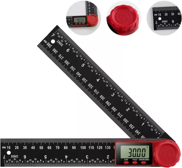 Digital Angle Finder Protractor (8 In/200 mm) Measuring Ruler with LCD Display