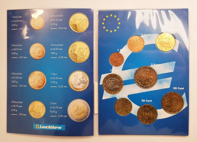 Euro set de Grèce 2002 toutes valeurs représentées coffret neuf