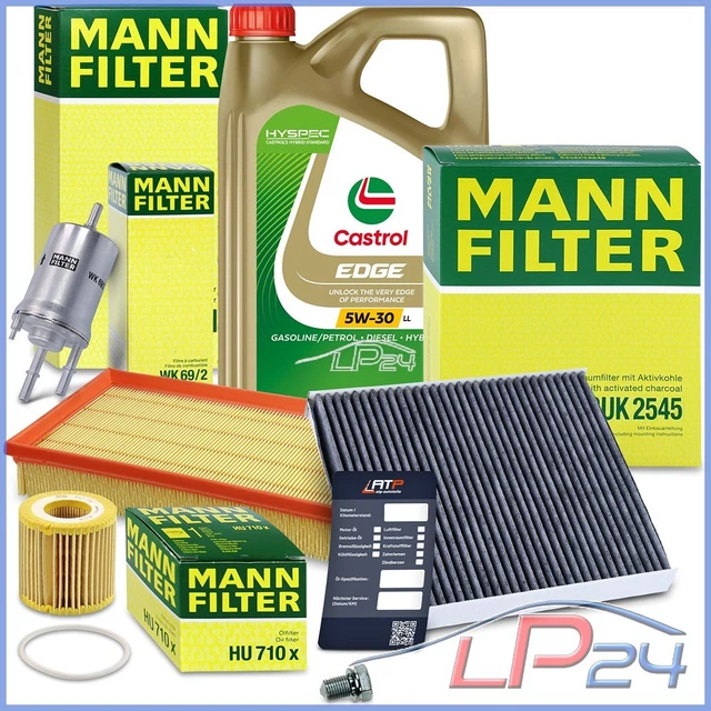 Castrol EDGE 5W-30 LL Ölwechsel Set - 6L Motoröl + MANN-FILTER Komplett-Set