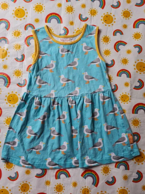 Toby Tiger Girls Seagull Dress Age 3-4 Years Organic