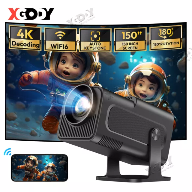 XGODY SMART MINI Projector LED 4K FHD Native 1080P 10000 Lumen Android ...