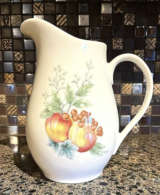Vintage Wayside Water Pitcher Syracuse Carefree China Fall Fruit Vintage 1965-70