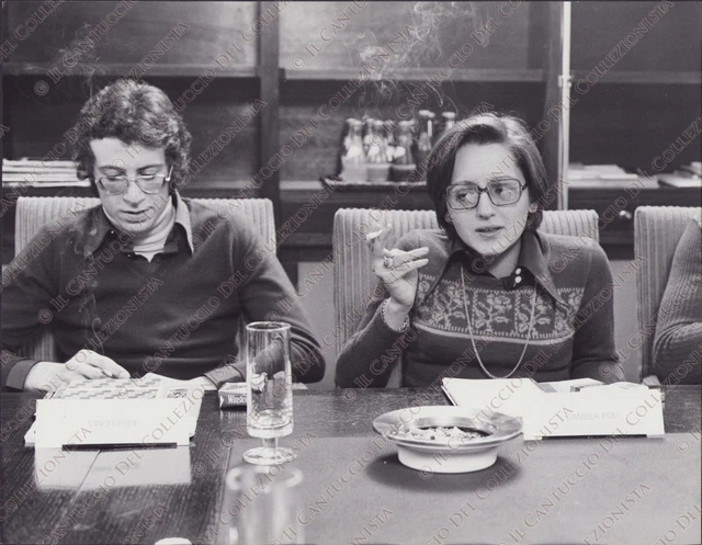 1974 Dino Fesce Daniela Poli Tavola Rotonda Giovani FM congresso Fotografia
