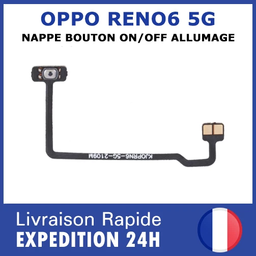 Nappe Bouton Power ON/OFF Pour OPPO A72, A92, A52 - Noire - Neuf