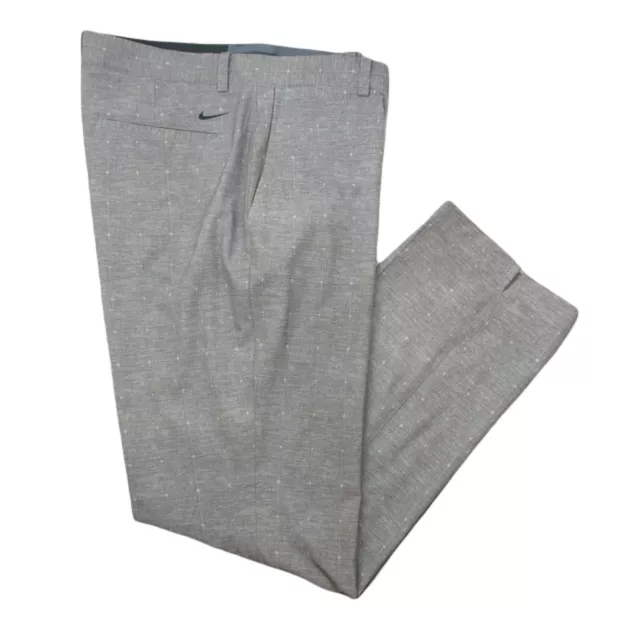 Nike Golf Pants Mens 36x32 Gray Plaid Dri Fit Performance Stretch Tour 639780