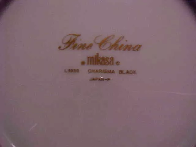 Mikasa Fine China Charisma Black L9050 Pattern Chop Plate 3