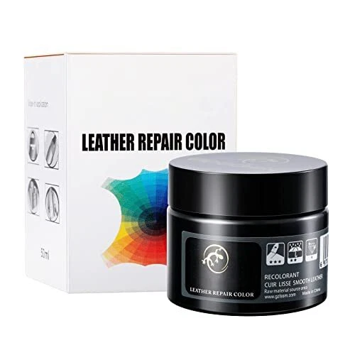 Pâte Réparatrice Cuir Noir Renovateur Kit Reparation pour Fissures et Trous d...