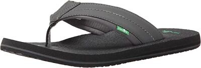 NEW Sanuk Men's Black Beer Cozy Thong Flip-Flop Beach Sandals Slippers 1174140 