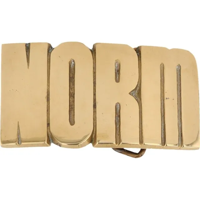 New Brass Norm Norman Normie Normal Name Tag Hippie 70s NOS Vintage Belt Buckle