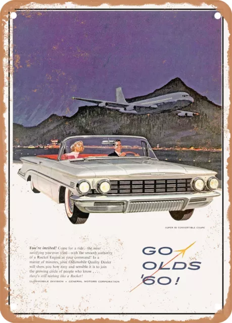 METAL SIGN - 1960 Oldsmobile Super 88 Convertible Coupe Go Olds 60 Vintage Ad