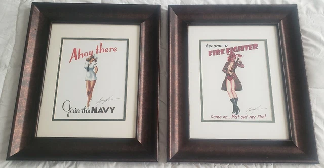 Navy and Firefighter Recruiting Framed Signed Art Prints 8x10 Prints Navy and Firefighter Recruiting Framed Signed Art Prints 8x10 Prints