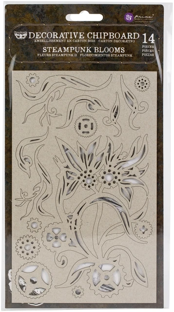 Flores decorativas de aglomerado steampunk Finnabair, paquete de 14/paquete, paquete de 3