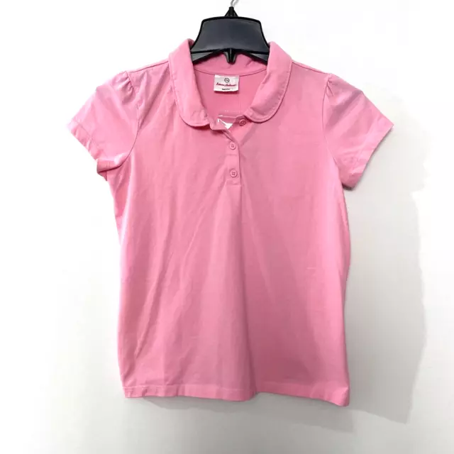 Hanna Andersson Size 12 Girls Polo Shirt Pink Short Sleeve 150 cm School NWT