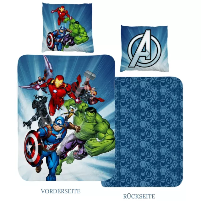 Marvel The Avengers Bettwäsche Captain America Hulk Iron Man Thor 80x80 135x200 2