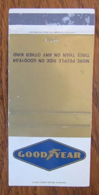 Goodyear Tires Matchbook Cover: Akron, Ohio Empty Matchcover -D2