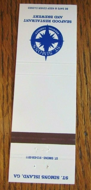 St. Simons Brewery Brew Pub Matchbook Matchcover (St. Simons Island, Georgia) E1 3