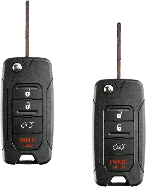 2x Remote Key Fob Control 4btn Flip for Jeep Renegade Fiat 500X 2ADFTFI5AM433TX