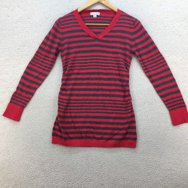 Liz Lange Maternity Red Luxury Cotton Blend Pull Over Jumper Women Size UK S