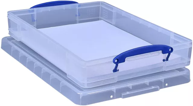 10 Litre Really Useful Box, Plastic Storage, Clear, Strong,  A3 Paper, Crafts