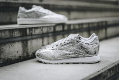 REEBOK CLASSIC CL Lthr Textural Women Bs6785 Argento EUR 39 90
