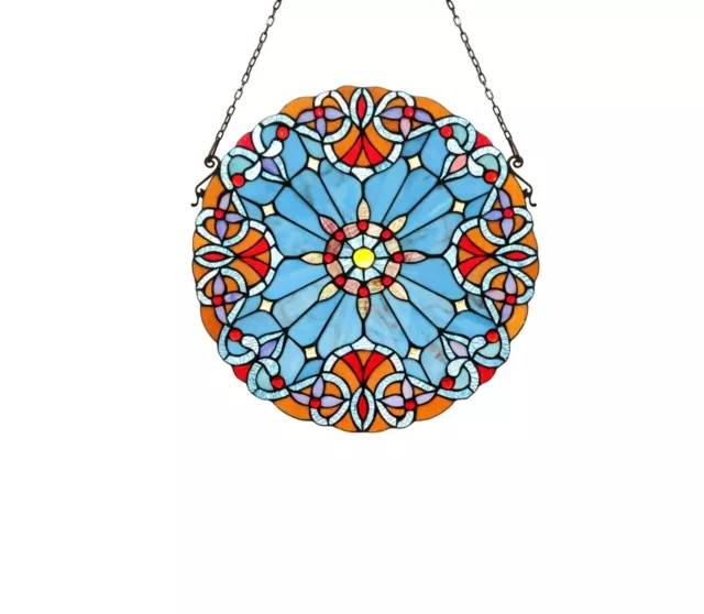 Victorian Tiffany Style Stained Glass Hanging Window Panel Suncatcher