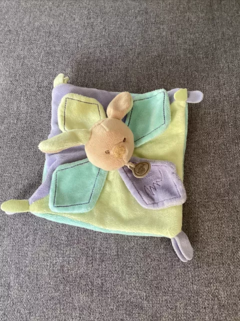 O/ Doudou Babynat Chien Lapin Vert Bleu Violet Plat Les Gribouillis