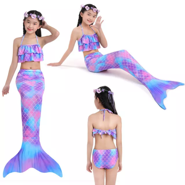 COSTUME DA NUOTO coda di sirena bambina set bikini nuotabile costume da  bagno Regno Unito EUR 19,95 - PicClick IT