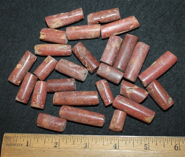 (26) Bauxite Tube Trade Beads