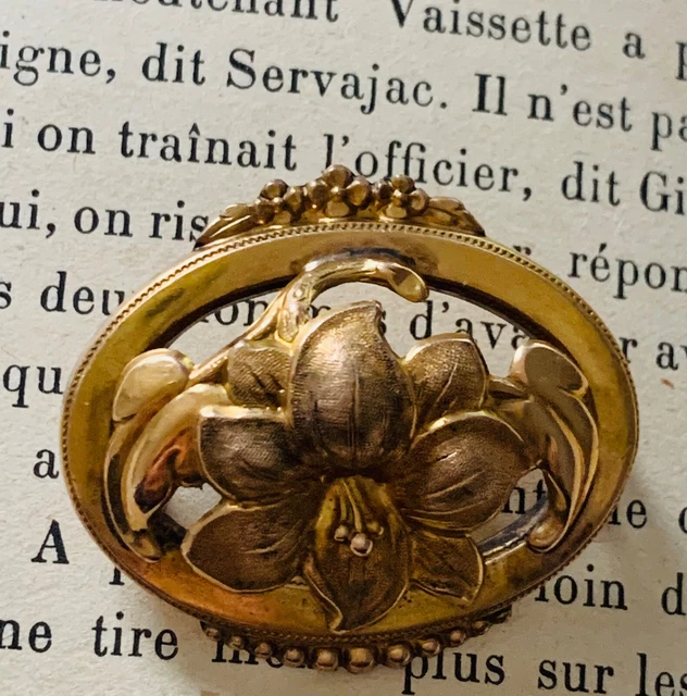 Rare Broche Ancienne Française – Vintage, Sans Marque, Métal, Pierre Non Spécifiée