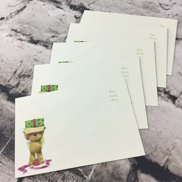 Vintage Christmas Teddy Bear Envelopes/Letters To Santa/Wishlists 5X3.5” Lot-5