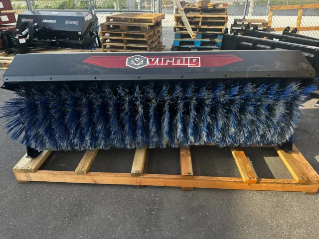 Skid Steer Manual Angle Broom ,Virnig, Poly/Wire Combo Brushes, 84" Display Unit