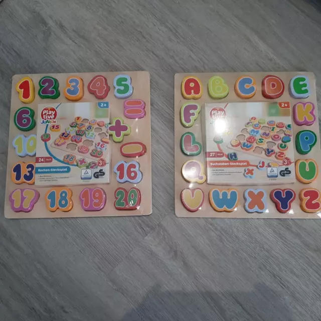 2 x Playtive Junior Steckspiel - Buchstaben / Zahlen - NEU