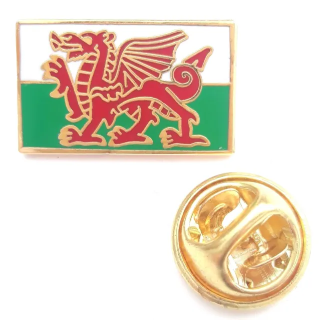 Wales Welsh Cymru St Davids Day Dragon Oblong Enamel Lapel Pin Badge T927 2