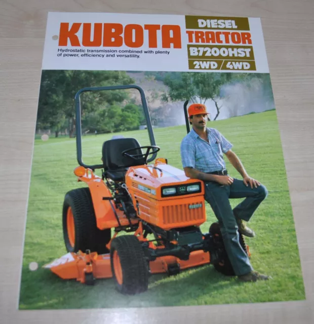 Kubota B7200HST 2WD 4WD Diesel Tractor Japanese Brochure Prospekt