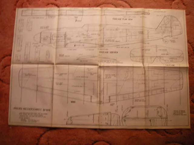 AMI Plans of the Projed Messerscmitt BF109E modello in scala profilo aprile 1996